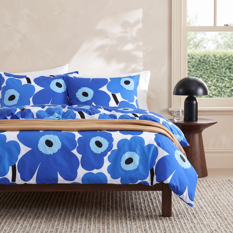Marimekko Unikko Blue Cotton Reversible Comforter Set & Reviews
